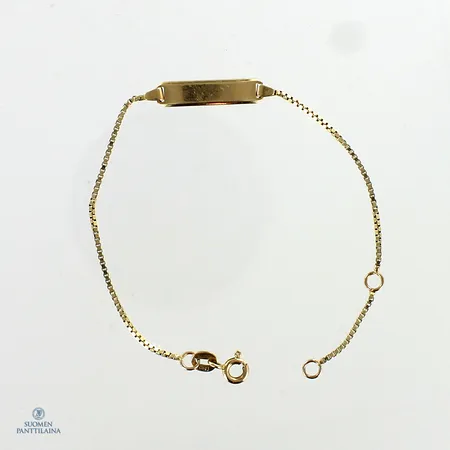 Lasten laattaranneketju, pituus 14-16cm, 585,  Paino: 2,1 g