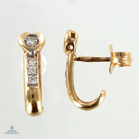 Timanttikorvakorut 2xn.0.03ct ja 6xn.0.005ct, korkeus 13mm, 585, Paino: 1,3 g