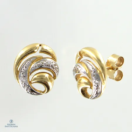 Timanttikorvakorut 4xn.0.005ct, mitat 10,6-12mm, 585,  Paino: 1,9 g