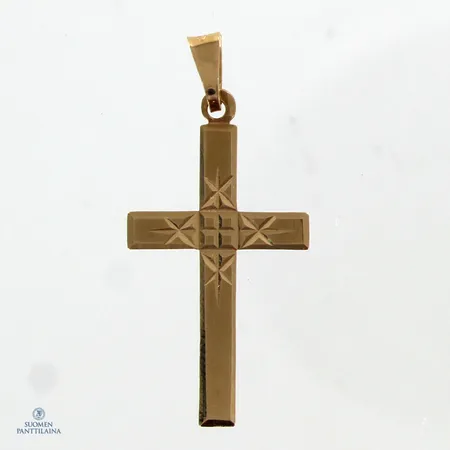 Ristiriipus, kaiverrettu, korkeus 33mm, 585,  Paino: 0,8 g