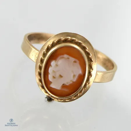 Camee-sormus, koko 15½, 585br,  Paino: 1,4 g