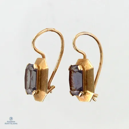 Kivikorvakorut, korkeus 18mm, vääntyneet, 585br,  Paino: 1,5 g