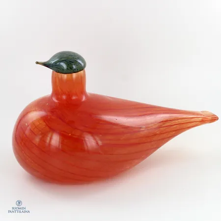 Lasilintu Liro, Oiva Toikka, Signeeraus O. Toikka Nuutajärvi, korkeus 90mm, valmistteu 1990-1992, pieniä naarmuja sivussa