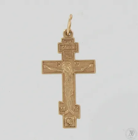 Risti-riipus, korkeus 40mm, leveys 18mm, 585, Paino: 3 g
