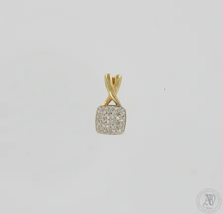 Timanttiriipus 27xn.0.005ct, korkeus 12mm, leveys 6mm, 585,  Paino: 0,7 g