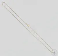 Singapore-kaulaketju, pituus 43cm, leveys 1mm, 585 valkokulta,  Paino: 2,1 g
