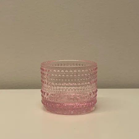 Tuikkulyhty Iittala, Kastehelmi, korkeus 64mm, vaalea pinkki