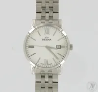 Teräsrannekello Delma Cordoba, quartz, taulun Ø 40mm, rannekkeen pituus 200mm, kaiverrettu, takuukortti ja laatikko