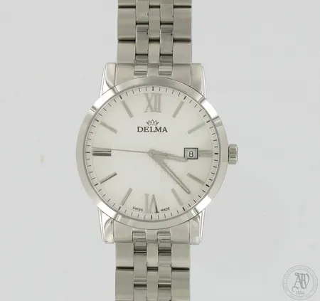 Teräsrannekello Delma Cordoba, quartz, taulun Ø 40mm, rannekkeen pituus 200mm, kaiverrettu, takuukortti ja laatikko