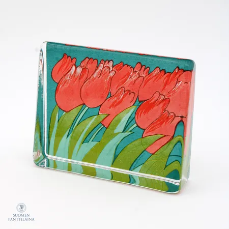 Lasikortti, Iittala, Tulppaanit, Heljä Liukko-Sundström, 145x115mm