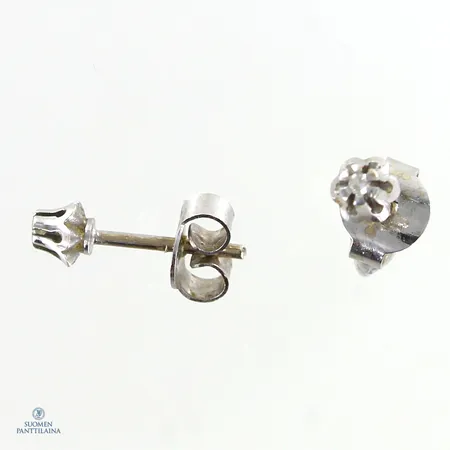 Timanttikorvakorut 2xn.0.005ct, korkeus 4mm, 750 valkokulta,  Paino: 1,1 g