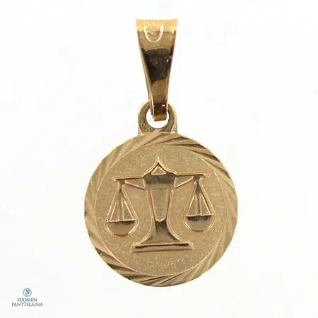 Vaaka-riipus, korkeus 17mm, 585,  Paino: 0,7 g