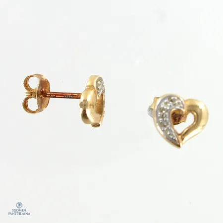 Timanttikorvakorut 4xn.0.005ct, korkeus 7mm, 585,  Paino: 1,3 g