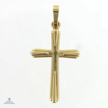 Risti-riipus, korkeus 30mm, 585,  Paino: 0,6 g