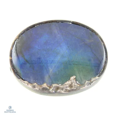 Spektroliitti-rintaneula, leveys 33mm, 925br,  Paino: 8,4 g