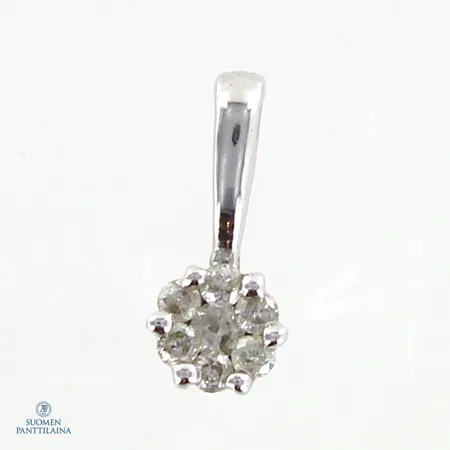 Timanttiriipus 7xn.0.005ct, korkeus 10mm, 585 valkokulta,  Paino: 0,4 g