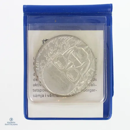 Juhlaraha, Urho Kekkonen 1975, nimellisarvo 10 mk, 500,  Paino: 23,8 g