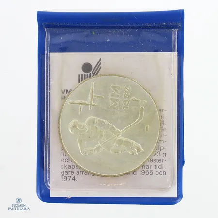 Juhlaraha, Jääkiekon MM-1982, nimellisarvo 50mk, 500,   Paino: 23 g