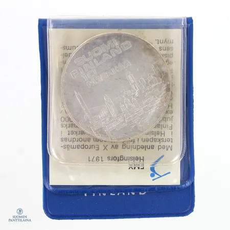 Juhlaraha, EMX Helsinki 1971, nimellisarvo 10mk, 500,   Paino: 24,3 g