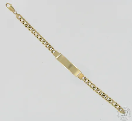 Panssariranneketju laatalla, pituus 220mm, leveys 7,2mm, laatan mitat 10x40mm, käytön jälkiä, 585,  Paino: 14,4 g