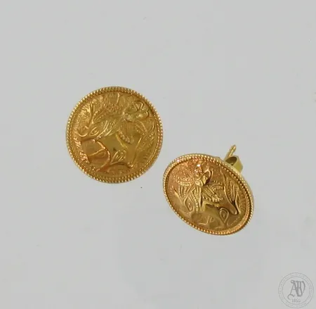 Korvakorut, Aurinkoleijona, Kalevala Koru, Ø 16mm, 750,  Paino: 8,1 g
