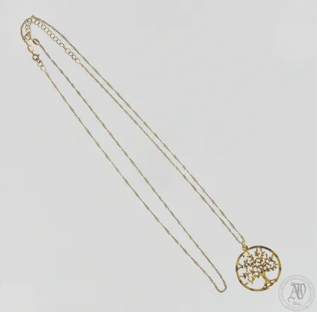 Riipus Thomas Sabo, Tree of love, riipuksen korkeus 38mm, kullattua hopeaa, viallinen ketju mukana, 925,  Paino: 9,2 g