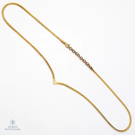 Kaulakoru, pituus 42,5-45,5cm, pieniä painaumia, 585,  Paino: 3,8 g