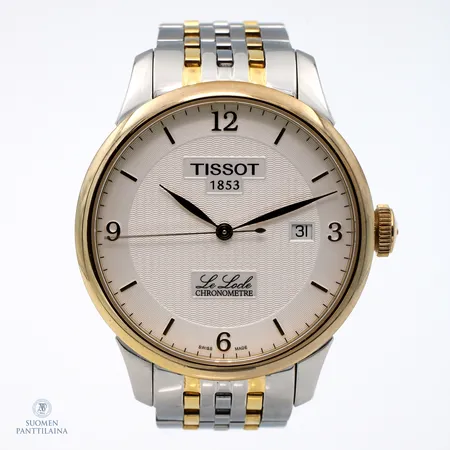 Teräsrannekello Tissot 1853 Le Locle Chronometre Automatic, taulun Ø 39mm, ref.T006408A, rannekkkeen pituus 165mm.