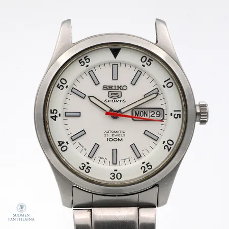 Teräsrannekello Seiko 5 sport automatic 100m, ref.7S36-03H0, taulun Ø 42mm, ranneke viallinen