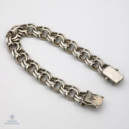 Bismark-ranneketju, pituus 220mm, leveys 13mm, 925,  Paino: 44,3 g