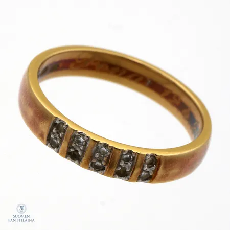 Timanttisormus 10xn.0.005ct, kaiverrettu, koko 18, 750 Paino: 4,3 g