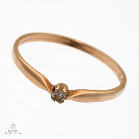 Timanttisormus 1xn.0.03ct, koko 17½, 585,  Paino: 1 g