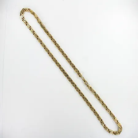 Kaulakoru, käytön jälkiä, pituus 62cm, leveys 6.5mm,  585,   Paino: 72 g