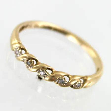 Timanttisormus 5xn.0.005ct, koko 16¼, 585,  Paino: 1 g