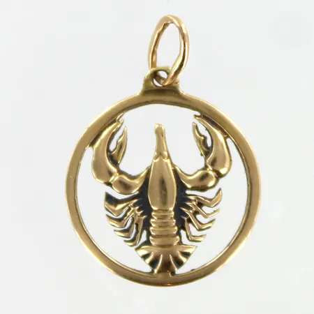 Skorpioni-riipus, korkeus 21mm, 585,  Paino: 1,4 g