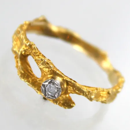 Timanttisormus 1xn.0.02ct, lapponia, koko 17, 750,  Paino: 2,8 g