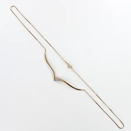 Timanttikaulakoru 3xn.0.01ct, pituus 45.5cm, 585, Paino: 3 g