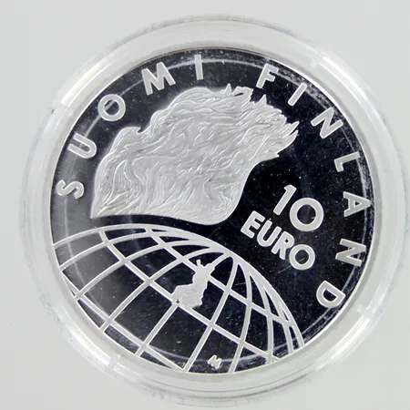 Hopearaha, 10 euro, suomi, Helsingin Olympialaiset 50-vuotta, 925,  Paino: 27,4 g