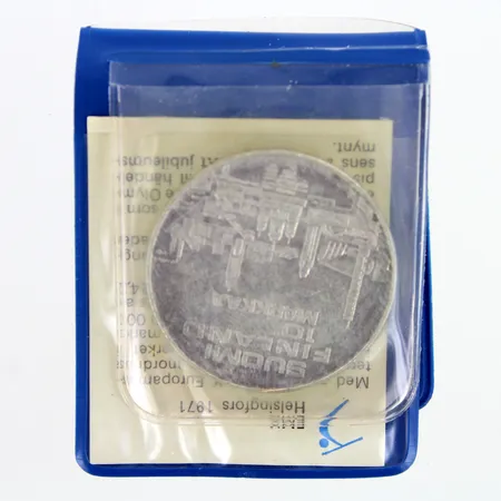 Juhlaraha, EMX Helsinki 1971, nimellisarvo 10mk, 500,   Paino: 23,9 g