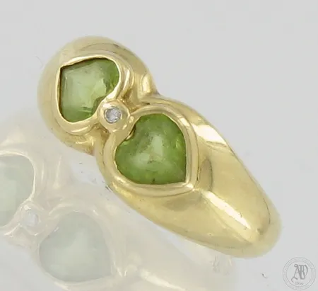 Kivisormus timantilla 1xn0.005ct, koko 16, kivissä kulumaa, 585br, Paino: 3,5 g