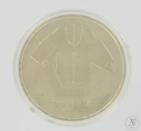 Juhlaraha YK 50 vuotta, 1945-1995, nimellisarvo 100mk, 925, Paino: 24,2 g