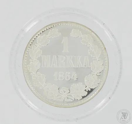 Replika, 1 markka 1864, 925, Paino: 14,4 g