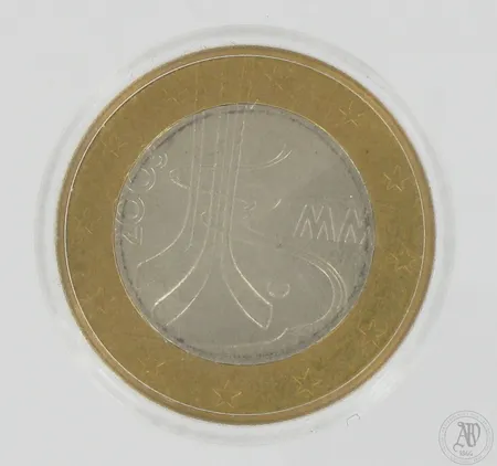 Juhlaraha, 5 euroa, Jääkiekon MM-kisat 2003, "Jutin vitonen".