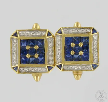 Timanttikalvosinnapit kivillä 48xn0.015ct, mitat 16x16mm, 750br, Paino: 14 g