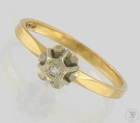Timanttisormus 1xn0.02ct, koko 16½, 750br, Paino: 1,7 g