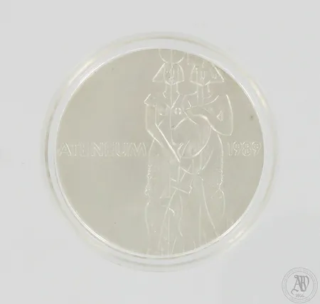 Juhlaraha, Ateneum 1989, nimellisarvo 100 markkaa, 925, Paino: 24 g
