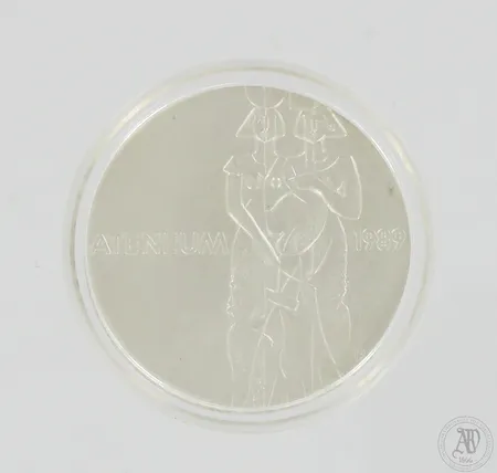 Juhlaraha, Ateneum 1989, nimellisarvo 100 markkaa, 925, Paino: 24 g