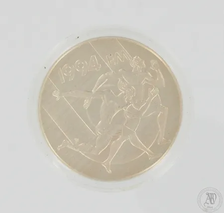 Juhlaraha, EM 1994, nimellisarvo 100 mk, 925, Paino: 24,1 g
