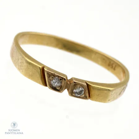 Timanttisormus 2xn.0.01ct, koko 17¾, 750,  Paino: 2,2 g