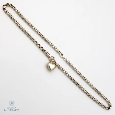 Papukaulakoru, pituus 50,5cm, leveys 5mm, 925,  Paino: 20,4 g